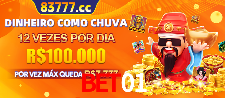Banner do programa de recompensas Recomende para amigos do bet01, detalhando os bônus por convidar amigos, com prêmios que chegam a R$288.888.