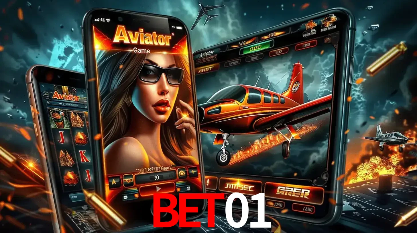 O popular jogo de apostas Aviator exibido em vários celulares e tablets, mostrando a interface emocionante e a ação de voo disponíveis para jogar agora no bet01.