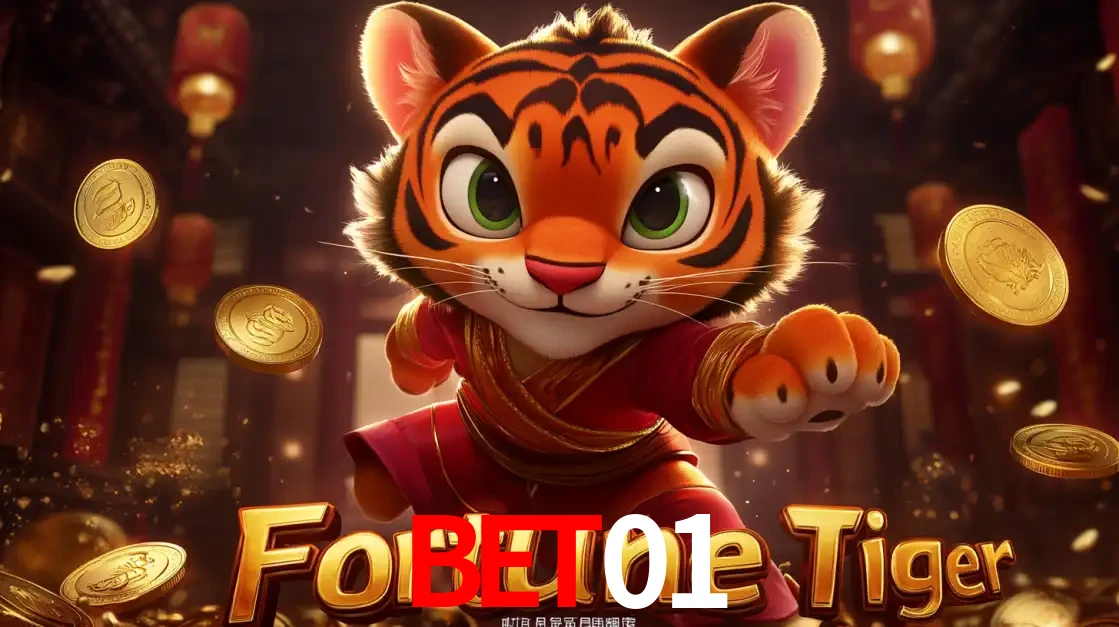 O carismático mascote do jogo de slot Fortune Tiger, um tigre fofo em pose de artes marciais, pronto para trazer sorte e multiplicadores de ganhos no cassino online bet01.